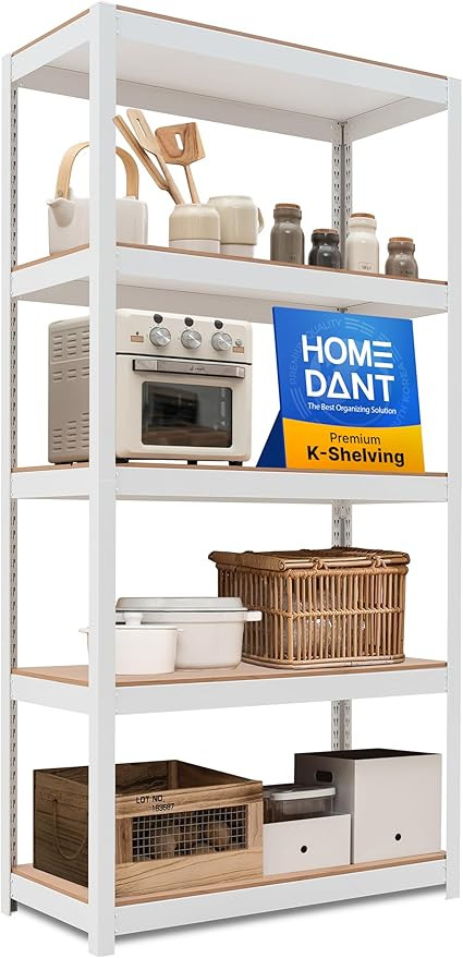 HOMEDANT House 36.2" W 5 Tier Heavy Duty Garage Shelving Adjustable Metal Rack Storage Shelves St... | Amazon (US)