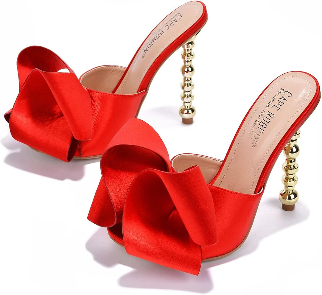 Cape Robbin Salsa Sexy High Heels for Women, Oval Open Toe Shoes Heels | Amazon (US)