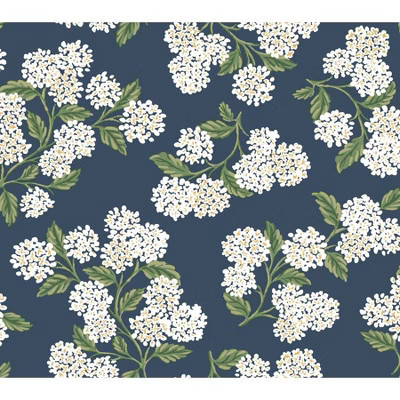 Rifle Paper Co. Hydrangea Navy/White Peel and Stick Wallpaper | Target
