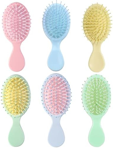 6 pcs Mini Hair Brush,Travel Detangling Brush | with Packaging Box,Mini Brush for Most Hair Types... | Amazon (US)