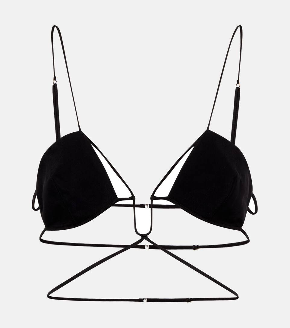 Tie-trimmed gabardine bra | Mytheresa (US/CA)