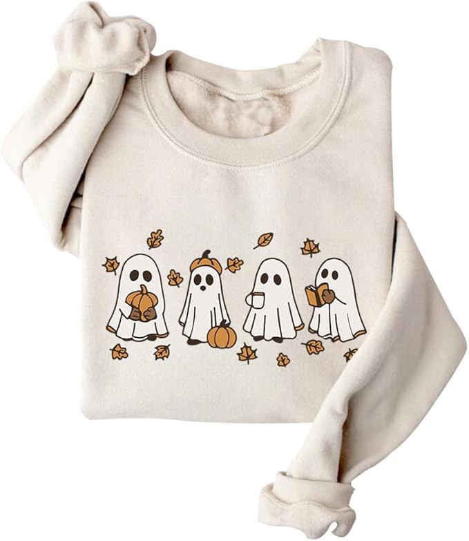 Cute Fall Boo Sweatshirt For Women Cute Fall Ghost Sweater | Amazon (US)