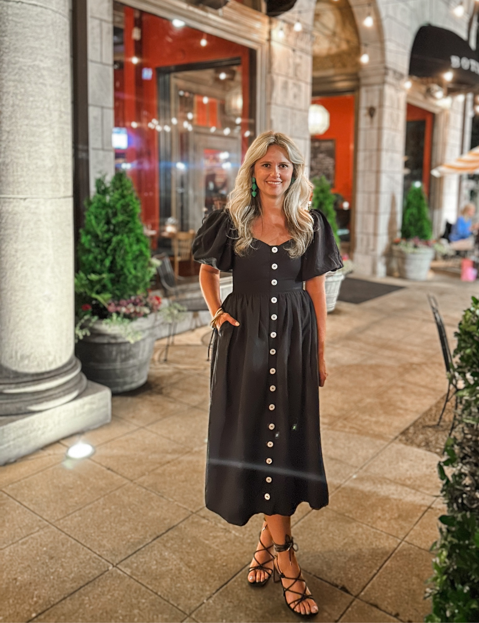knee length dresses for ladies Black Dupioni Helene Midi Dress main image 0