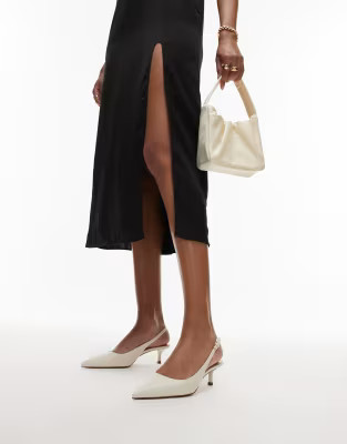 Mango pointed kitten heel in cream | ASOS (Global)