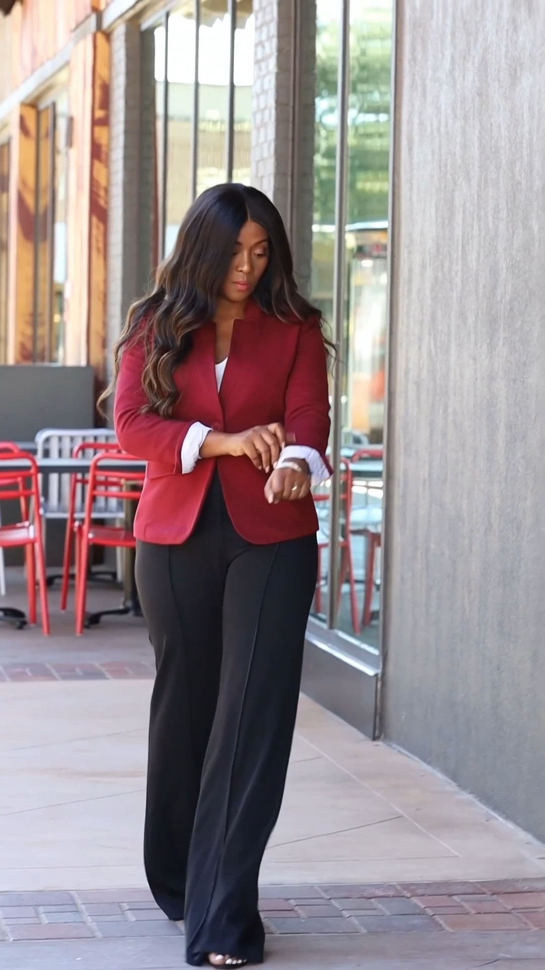 Gibsonlook blazer and black flared pants from REVOLVE. 

#LTKCyberWeek #LTKHoliday #LTKVideo