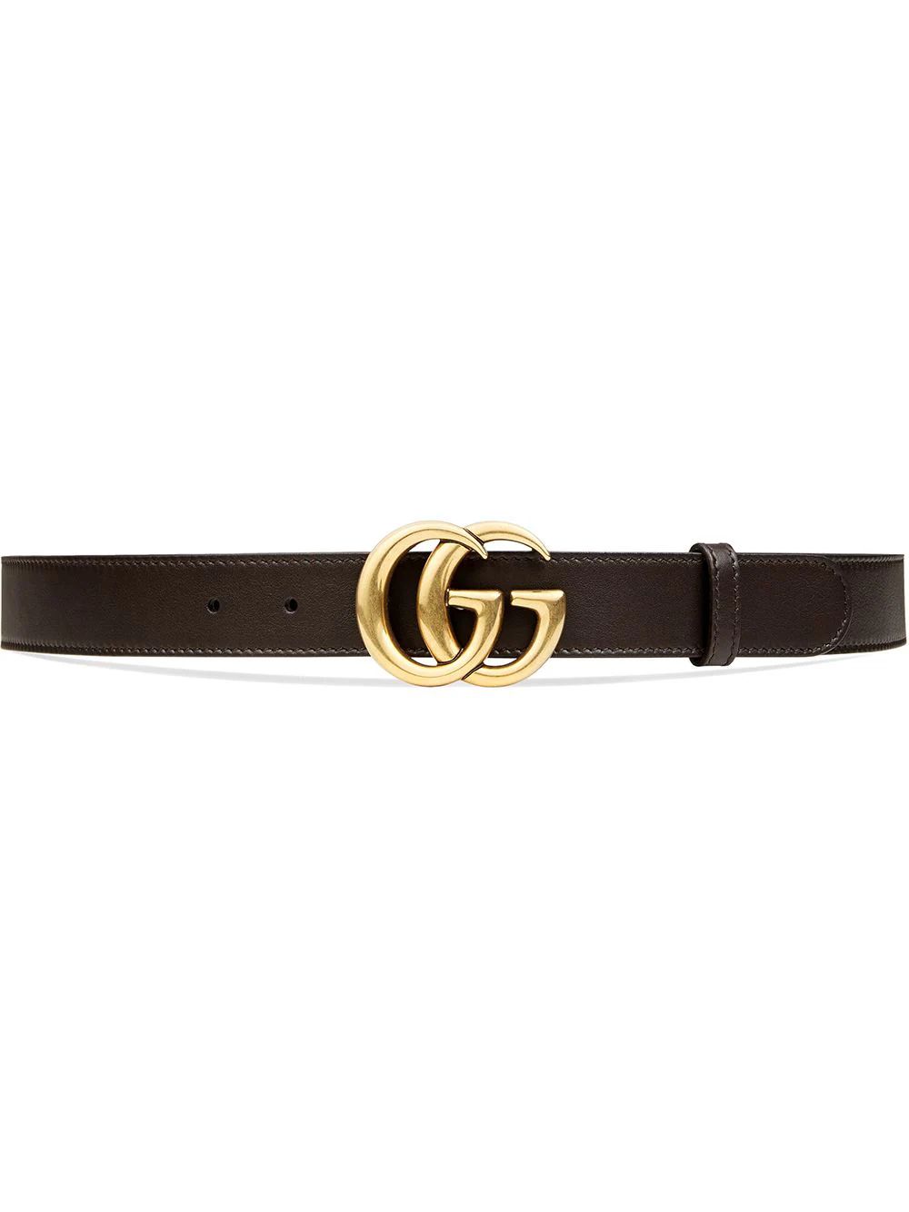 Gucci Leather belt with Double G buckle - Brown | FarFetch US