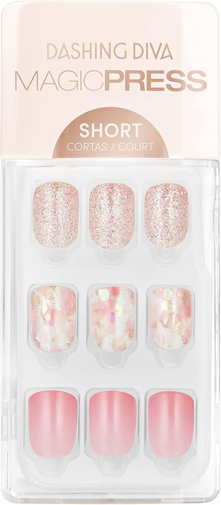 Dashing Diva Magic Press Nails - Pink Passion | Short, Square Shaped Press On Nails | Long Lastin... | Amazon (US)