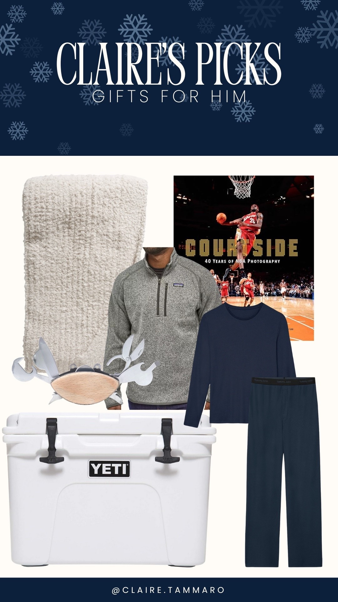 Gifts for Him!! 

Barefoot dreams blanket, Basketball coffee table book, pajama set, Patagonia fleece, yeti cooler, crab multi-tool, gifts for him, holiday gift guide, gift guides, gifts for your husband, gifts for your boyfriend 

#LTKGiftGuide #LTKSeasonal #LTKHoliday