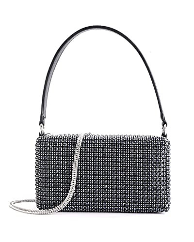 NOGUTU Blakc Rhinestone Black Evening Purse Black Evening Bag Black Sparkly Purs for Women | Amazon (US)