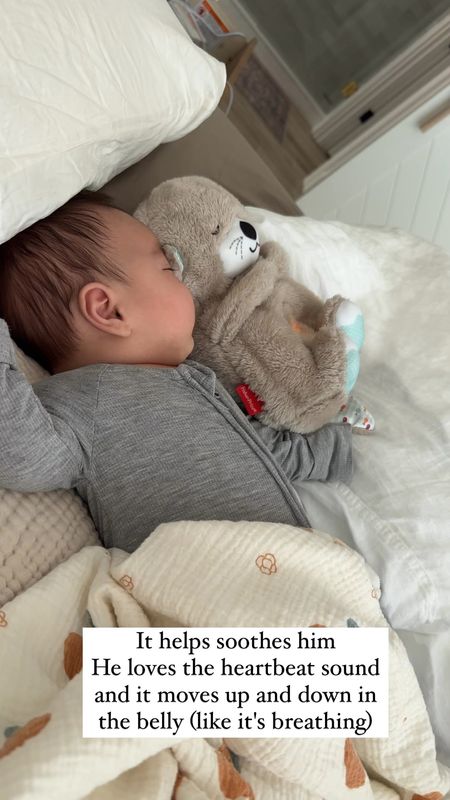 Soothing Otter - It helps soothes him! He loves the heartbeat sound and it moves up and down in the belly (like it's breathing)

Baby registry, baby shower gift, first time mom 


#LTKfindsunder50 #LTKhome #LTKsalealert