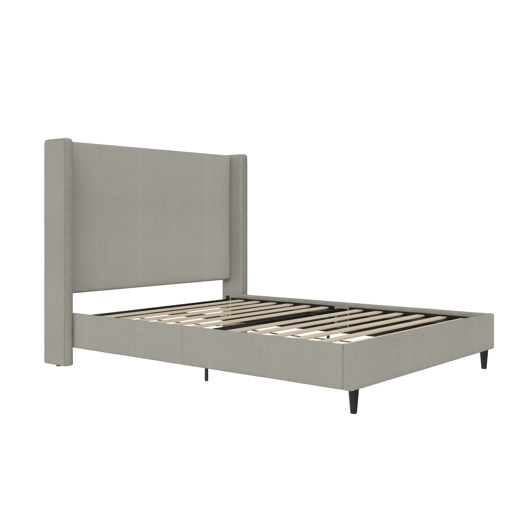 DHP Eveline Upholstered Platform Bed Frame with High Wingback Headboard, Queen, Textured Gray Can... | Walmart (US)
