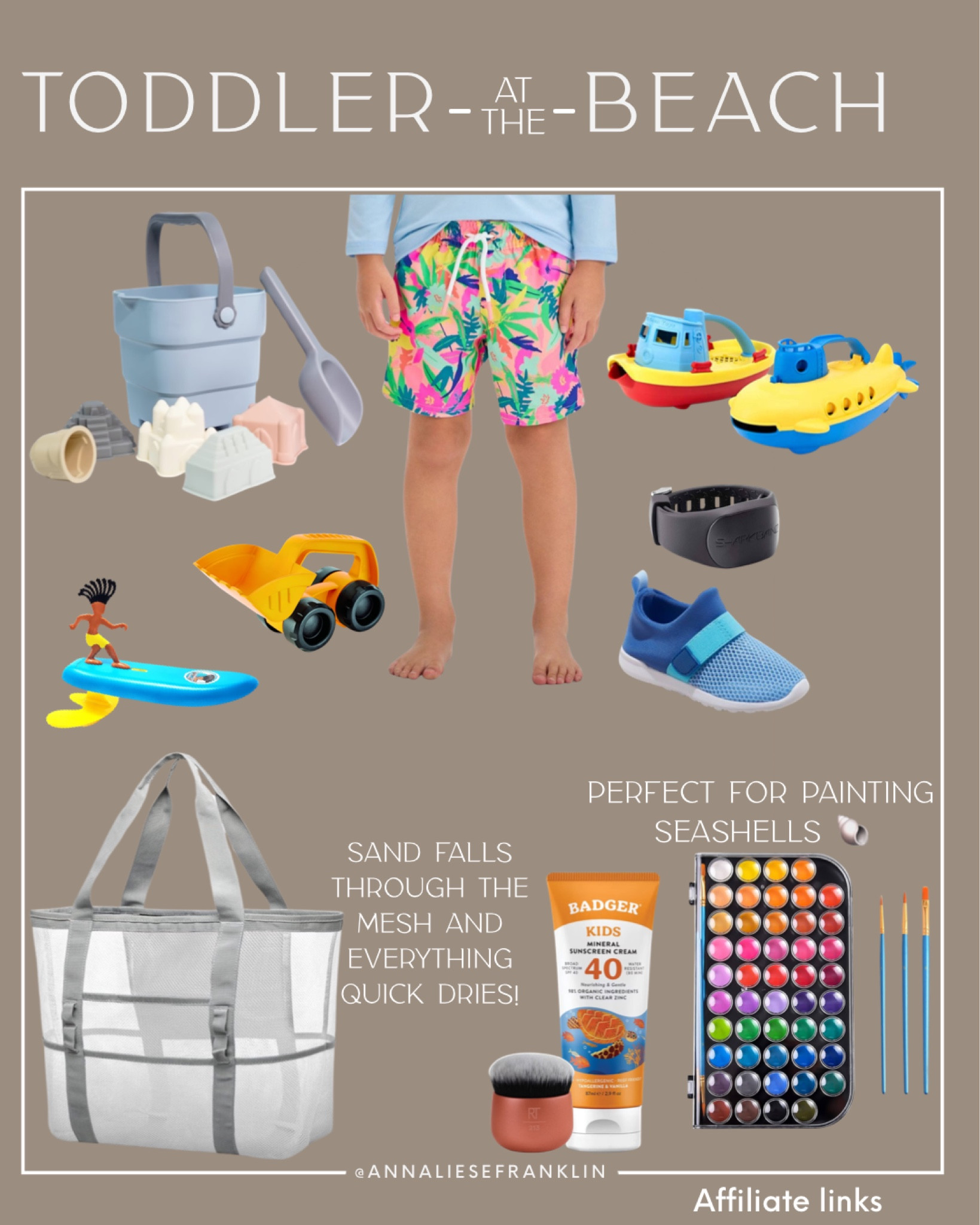 Toddler beach toys • toddler boy swimsuit • toddler rash guard • clean baby SPF • beach bag • sand toys • water toys • toddler water shoes • sand toys • 

#LTKfamily #LTKkids #LTKswim