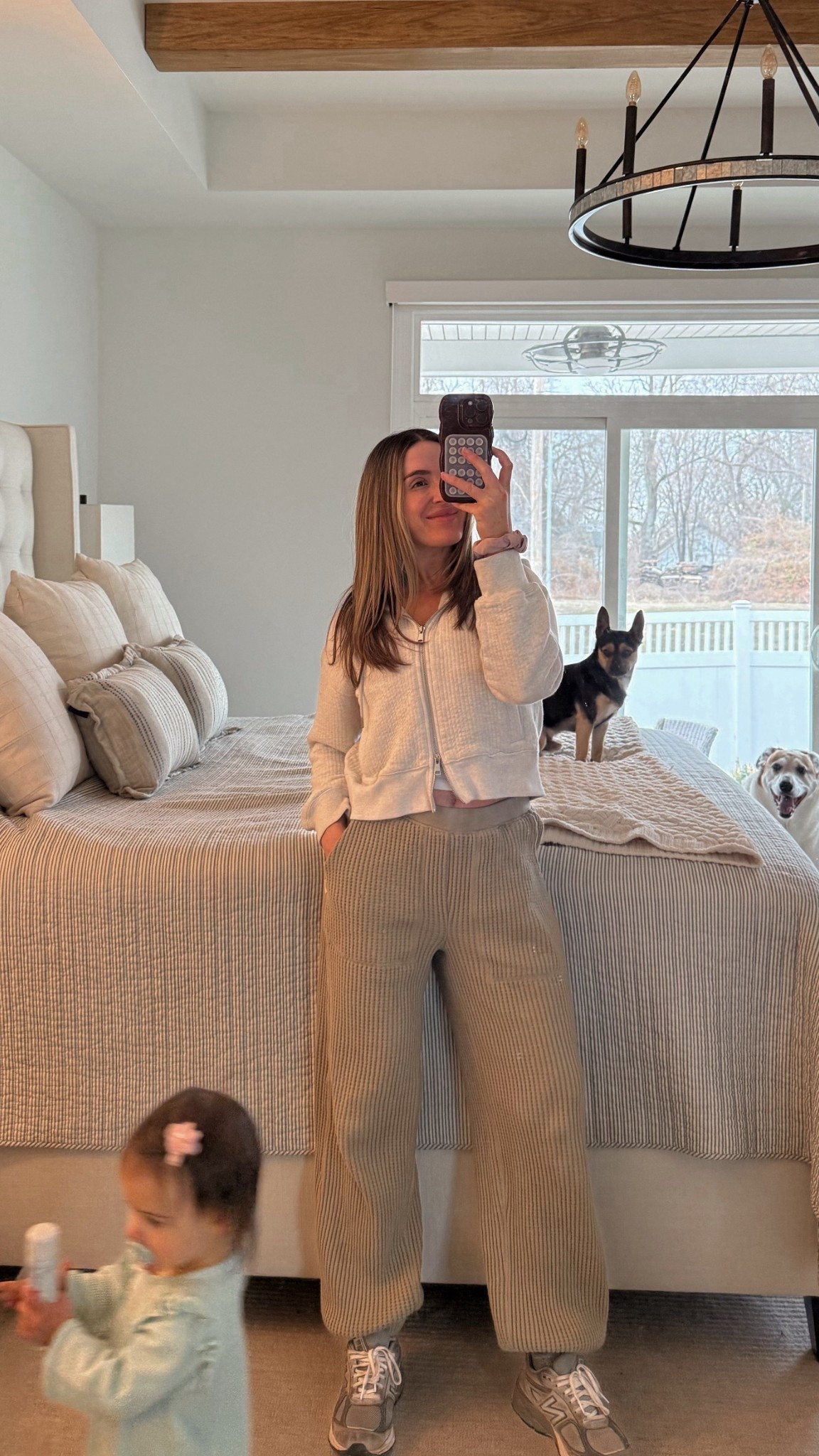 Wearing smalls in jacket + pants & xxs tank 