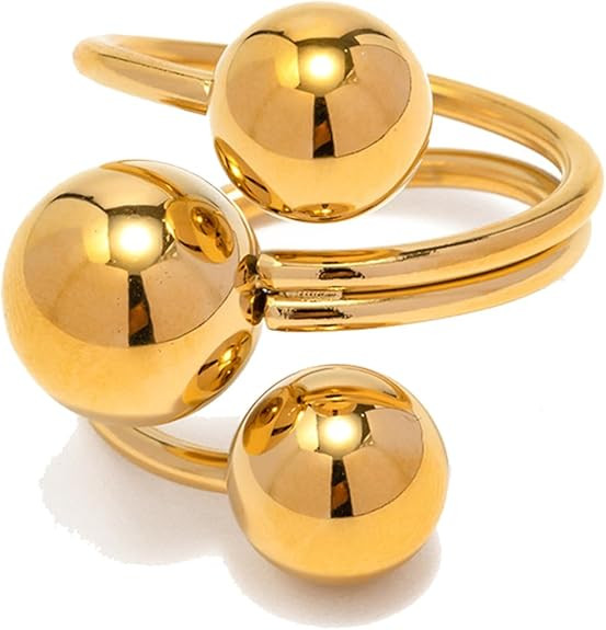 Sora Tuki Rings for Women Chunky Rings Set Adjustable Stackable Ring for Women Bold Thick Stateme... | Amazon (US)