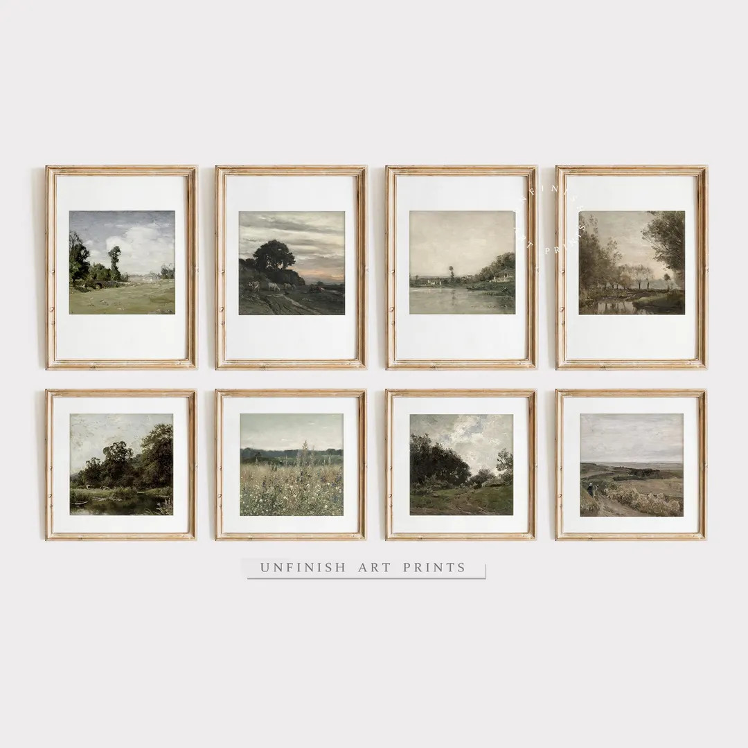Antique Country Landscape Paintings | Vintage Gallery Wall Art Print Set of Eight | | Digital Pri... | Etsy (US)