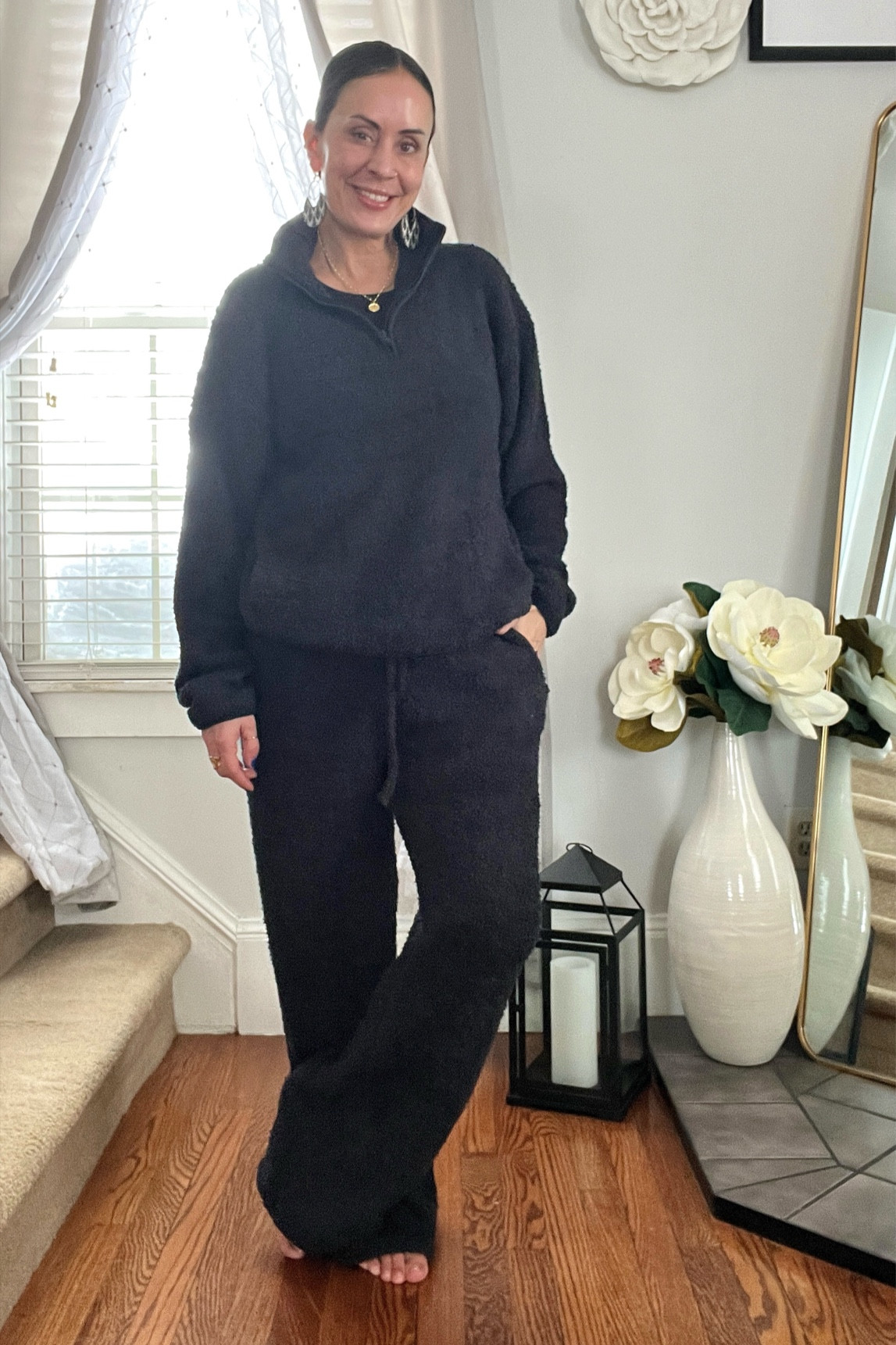 Fuzzy, comfy. Perfect fit for when you are snowed in. 

#LTKFindsUnder100 #LTKOver40 #LTKStyleTip