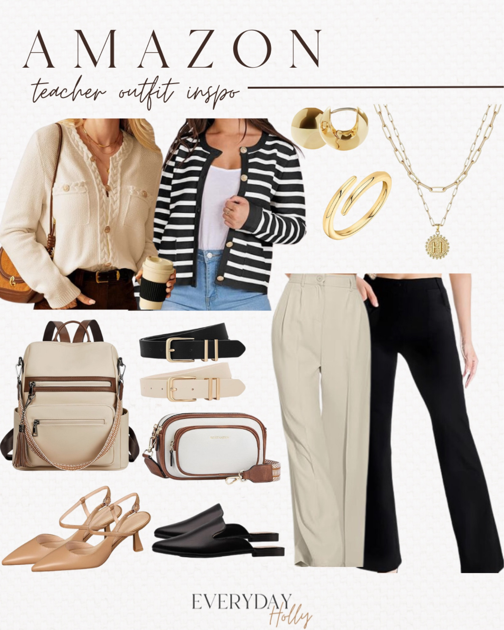 Teacher Outfit Inspo

I wear a size S in all tops and XS in trousers!

fashion  teacher outfit  fall outfit  cardigan  trousers  work outfit  sandals  purse  belts  necklace  EverydayHolly

#LTKStyleTip #LTKOver40 #LTKSeasonal