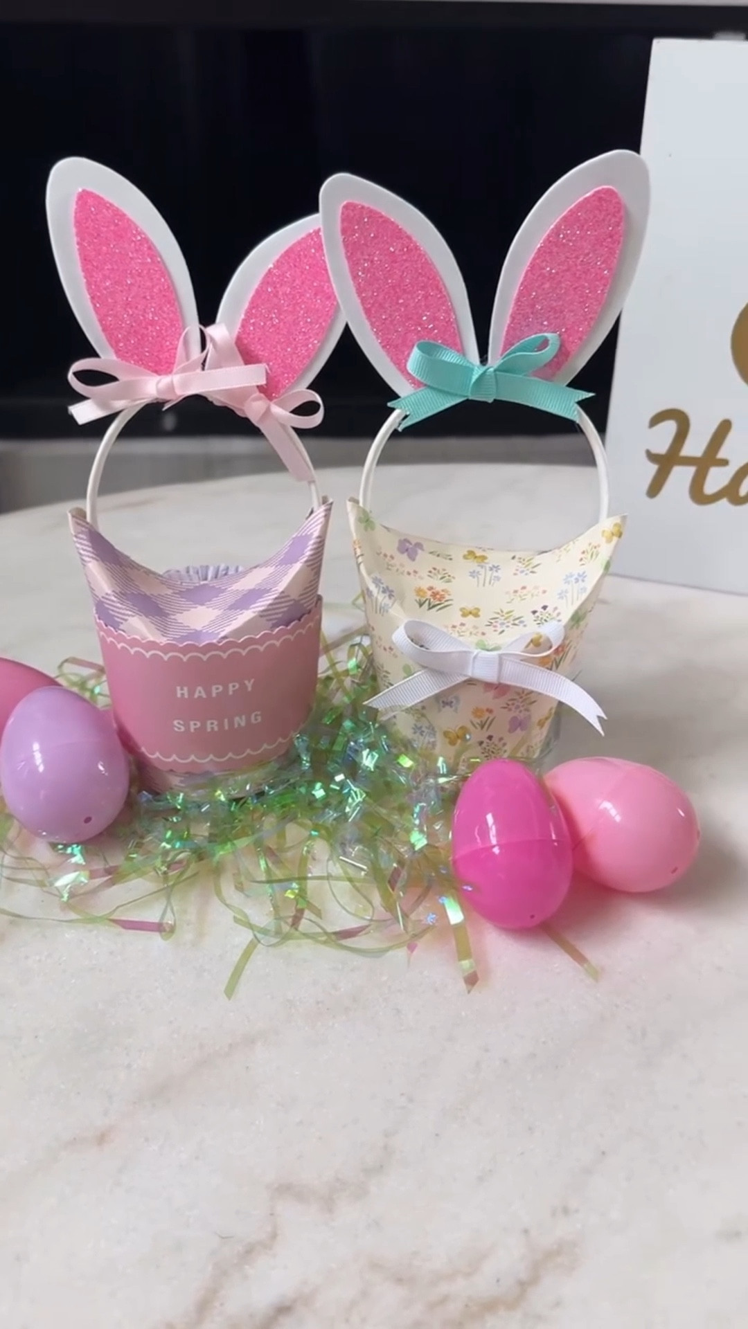 Cute little Easter basket paper cup #partyfavors #easterideas