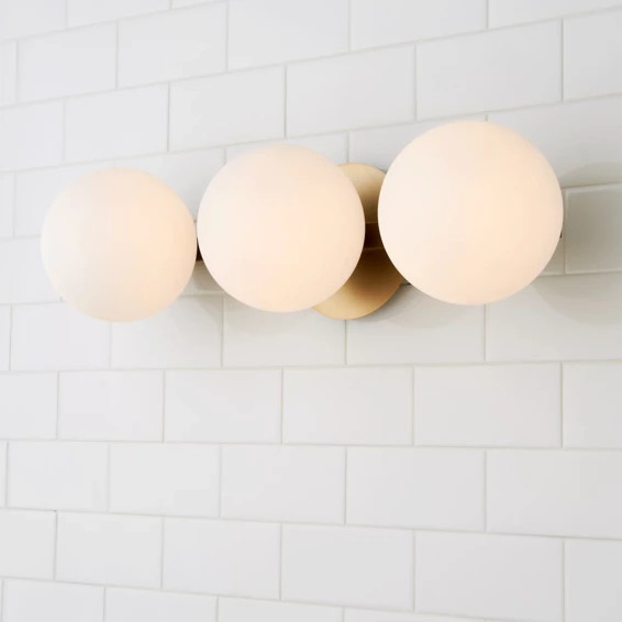 Modern Milky Globe Vanity Light - 3 Light | Shades of Light