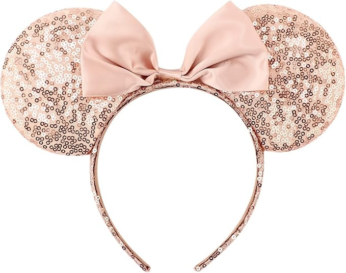 Mouse Ears Headbands with Bow Minnie Ears Cosplay Costume Hair Accessories for Women Birthday Par... | Amazon (US)