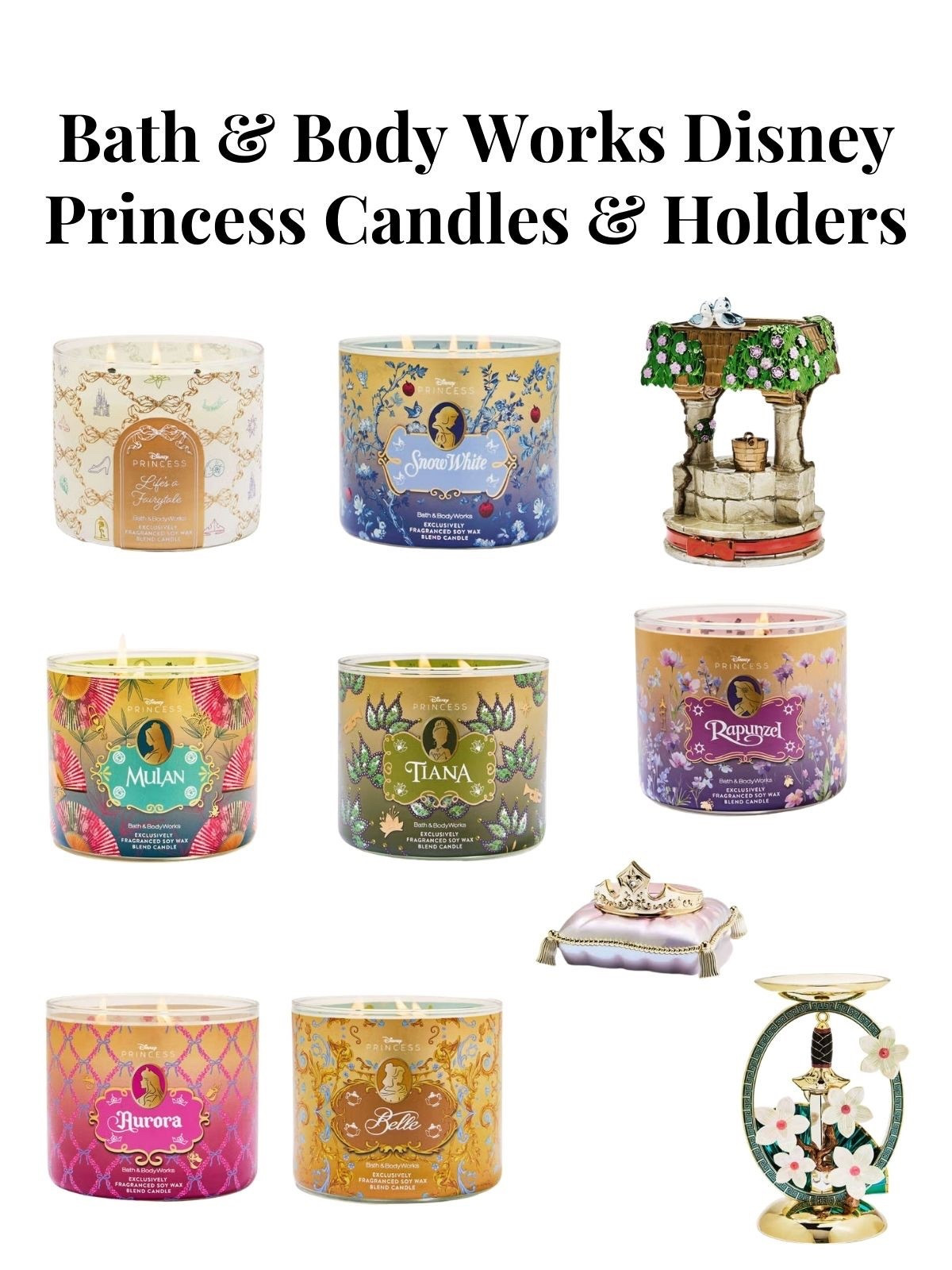 Bath & Body Works Disney princess candles and candle holders 

#LTKHome