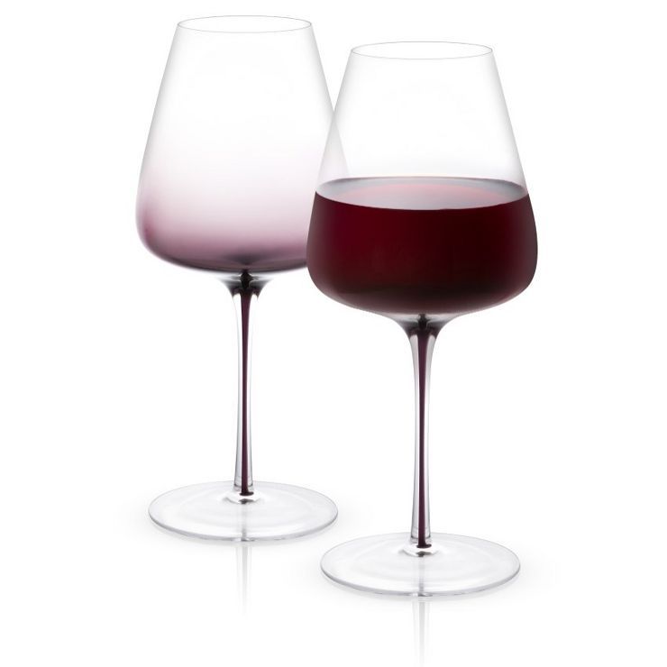 JoyJolt Black Swan Red Wine Glasses - Set of 2 Premium Crystal Glassware - 26.8 oz | Target