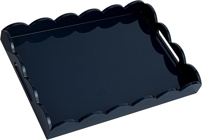 Creative Co-Op Wide Wood Tray, Navy | Amazon (US)