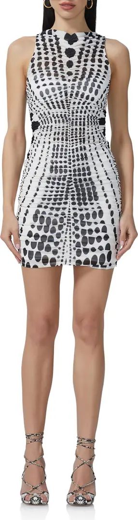 Helsa Sheer Dot Print Sleeveless Mesh Minidress | Nordstrom