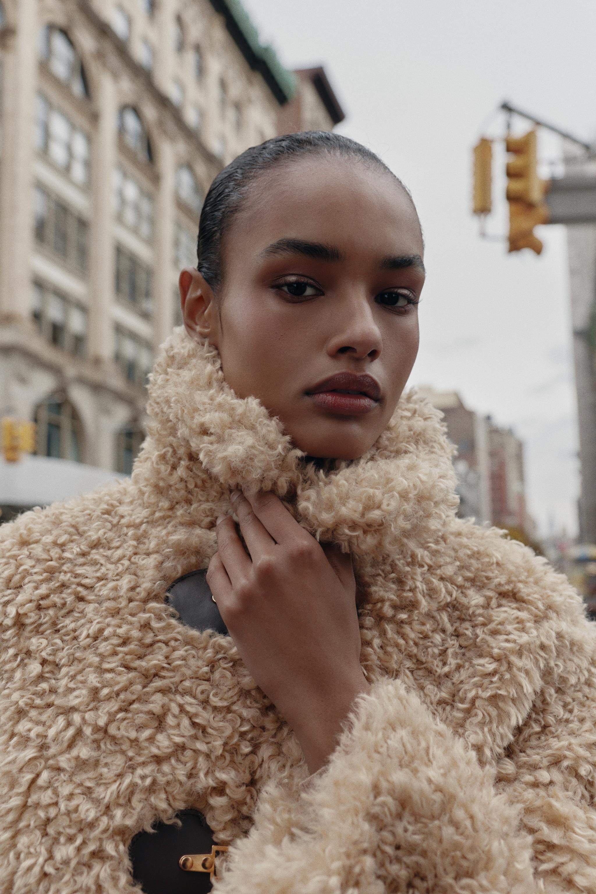 FAUX FUR JACKET WITH FIREMAN CLASPS | Zara US