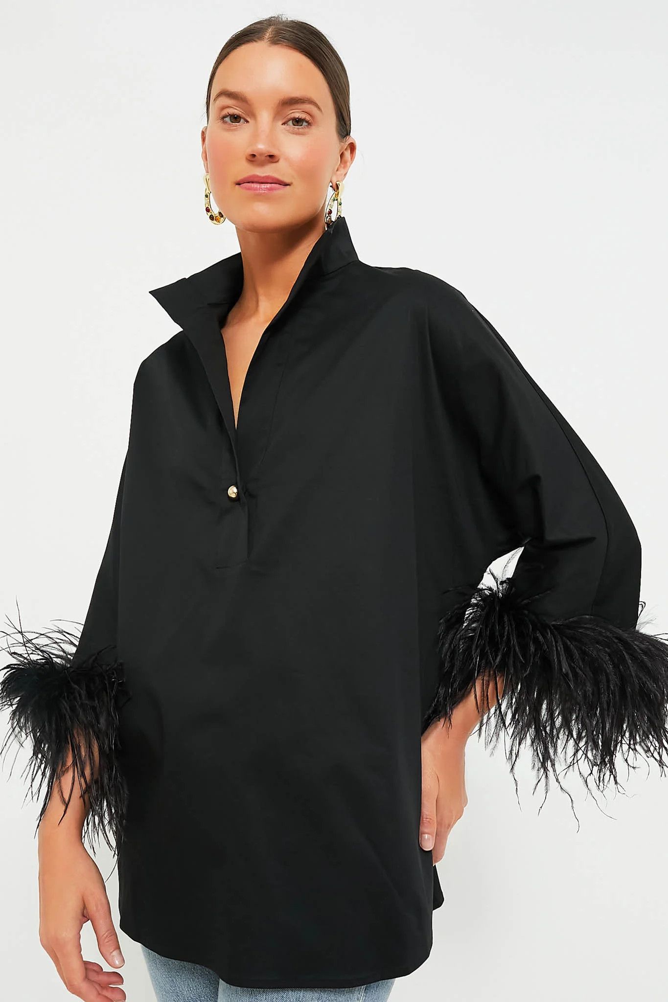 Black Feather Willow Blouse | Tuckernuck (US)