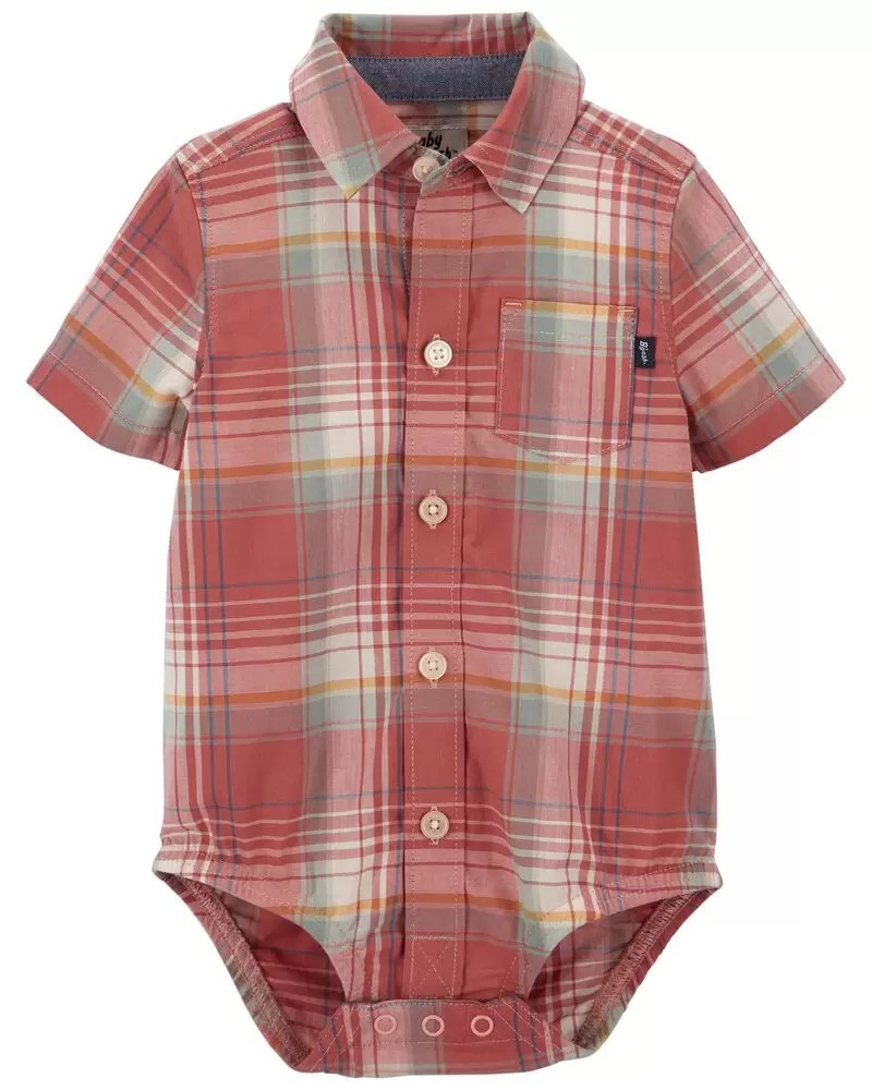 Plaid Button-Front Bodysuit | OshKosh B'gosh