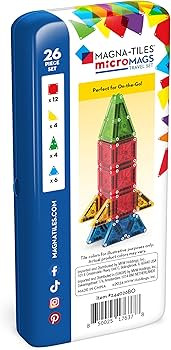 MAGNA-TILES microMAGS 26-Piece Travel Magnetic Construction Set – Bold Colors, The Original Mag... | Amazon (US)