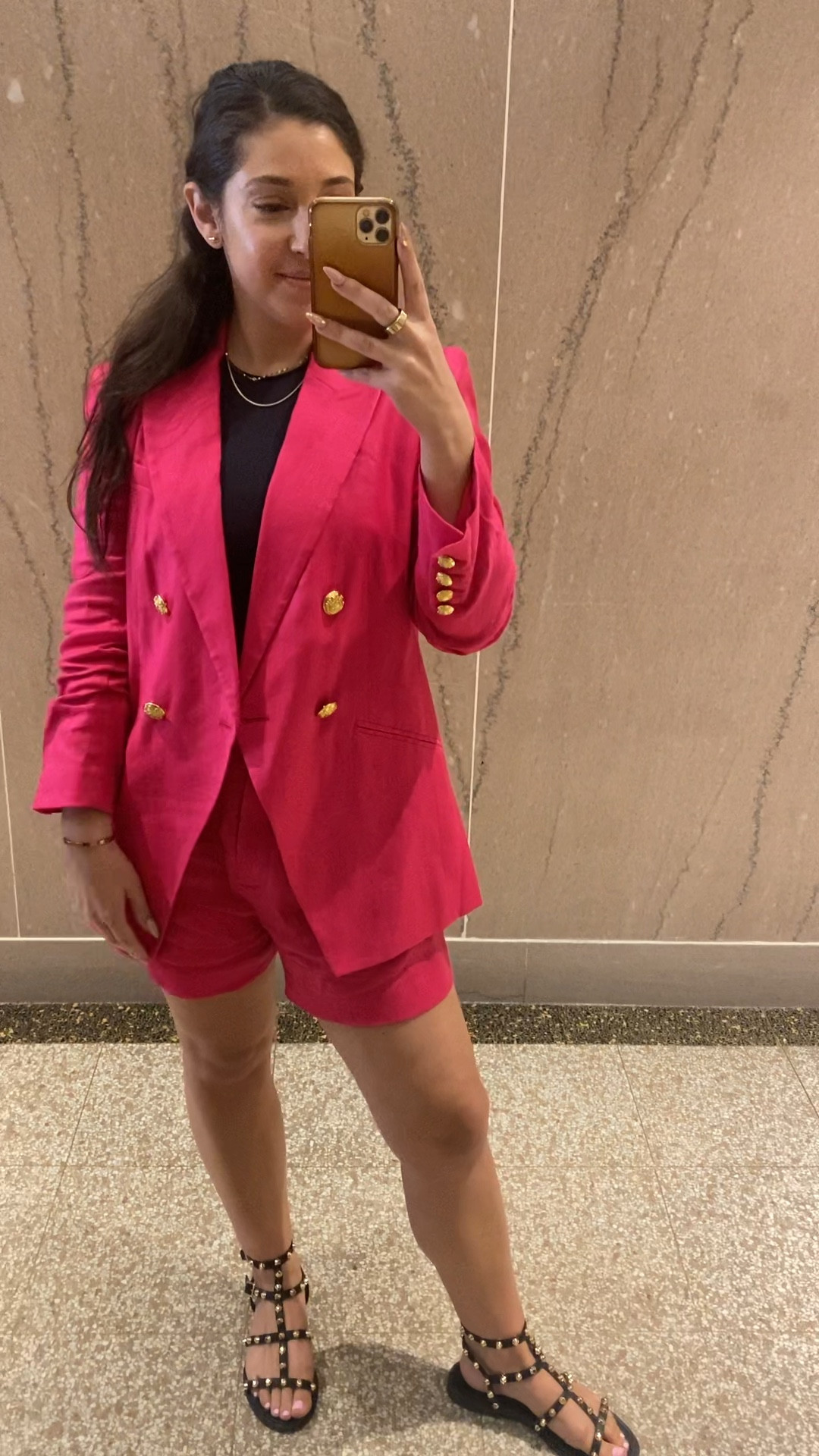 This short suit from Veronica Beard makes me so happy. The fuchsia color is perfect and the ruched sleeve gives a casual feel without having to constantly push up your sleeves. I have a size 2 in the blazer and went up to a 4 in the shorts so I could wear to work. 

#LTKworkwear #LTKSeasonal #LTKFind