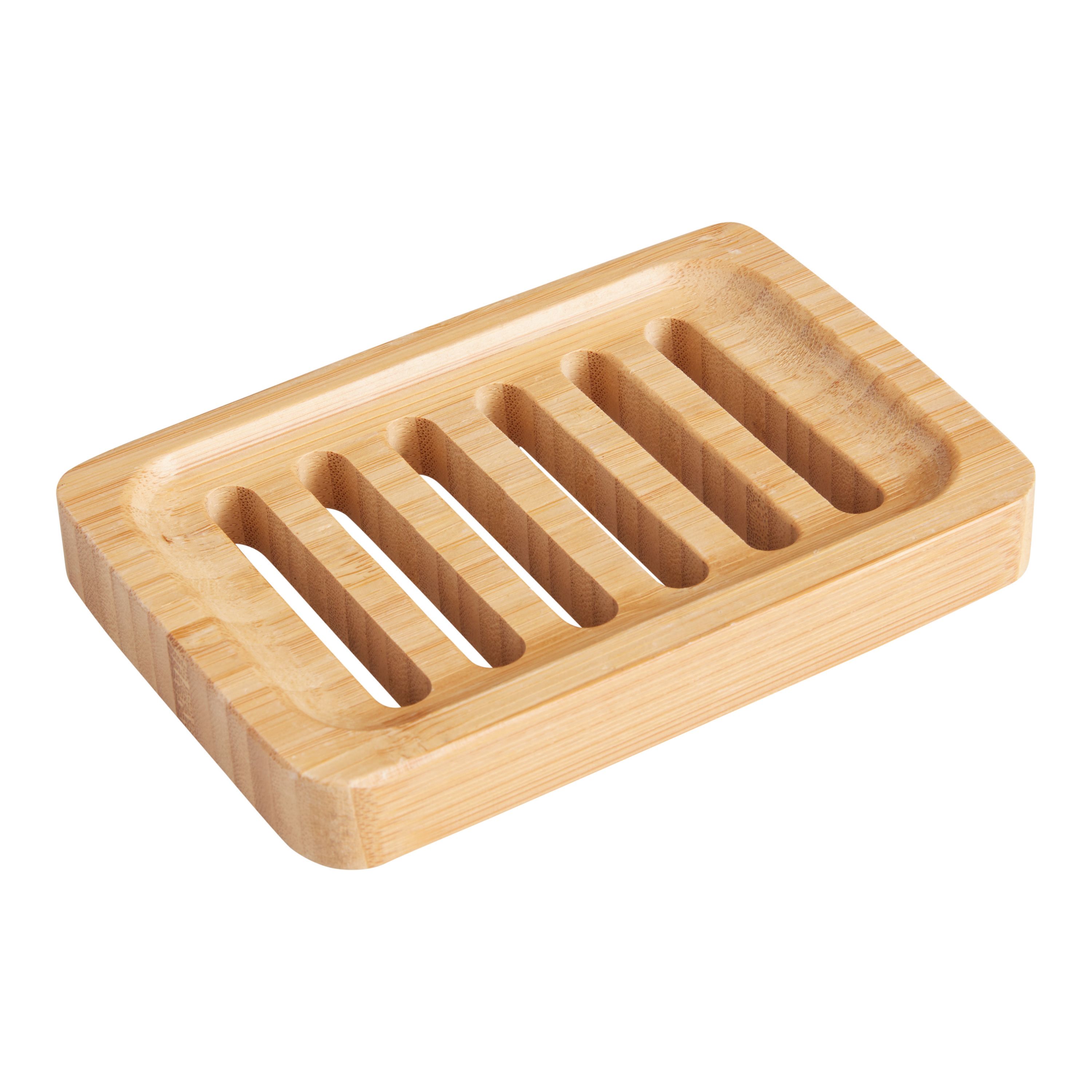 Natural Cedar Wood Slotted Soap Dish | World Market