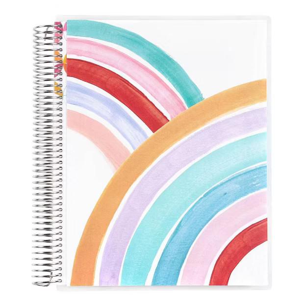 Undated 12 Month Teacher Lesson Planner Coiled 8.5"x11" Painted Rainbow - erin condren | Target