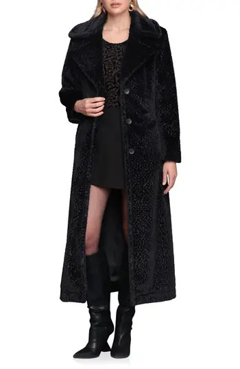 Avec Les Filles Faux Shearling Maxi Coat in Black at Nordstrom Rack, Size Medium | Nordstrom Rack