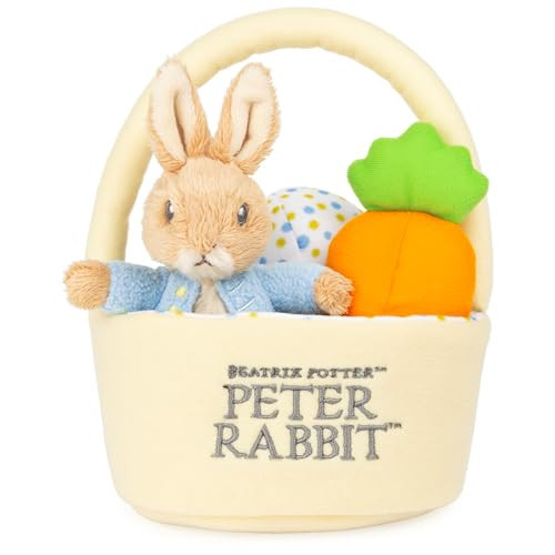 GUND Beatrix Potter Peter Rabbit Easter Basket Sensory Toy Playset, 4-Piece Plush Toy Playset for Ages 1 and Up, 8.5” | Amazon (US)