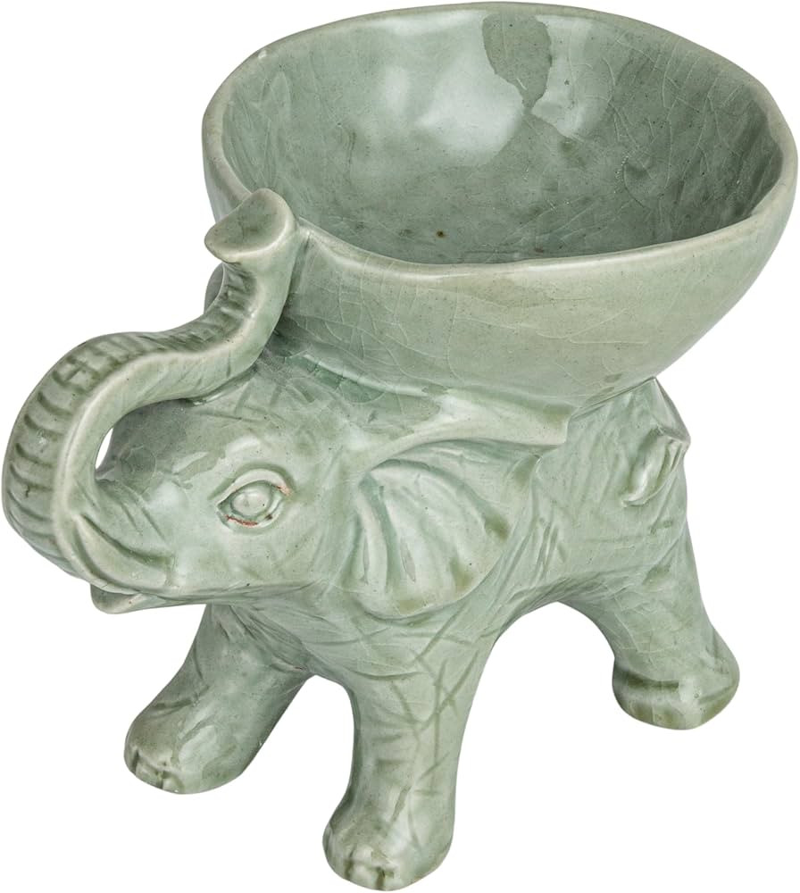 Creative Co-Op Majestic Stoneware Elephant Bowl, Grey | Amazon (US)