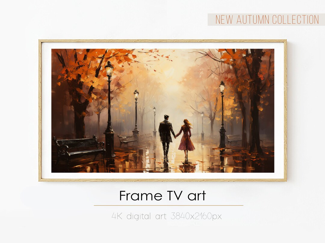 Samsung Frame TV Art Romantic Couple in Autumn Park - Etsy | Etsy (US)