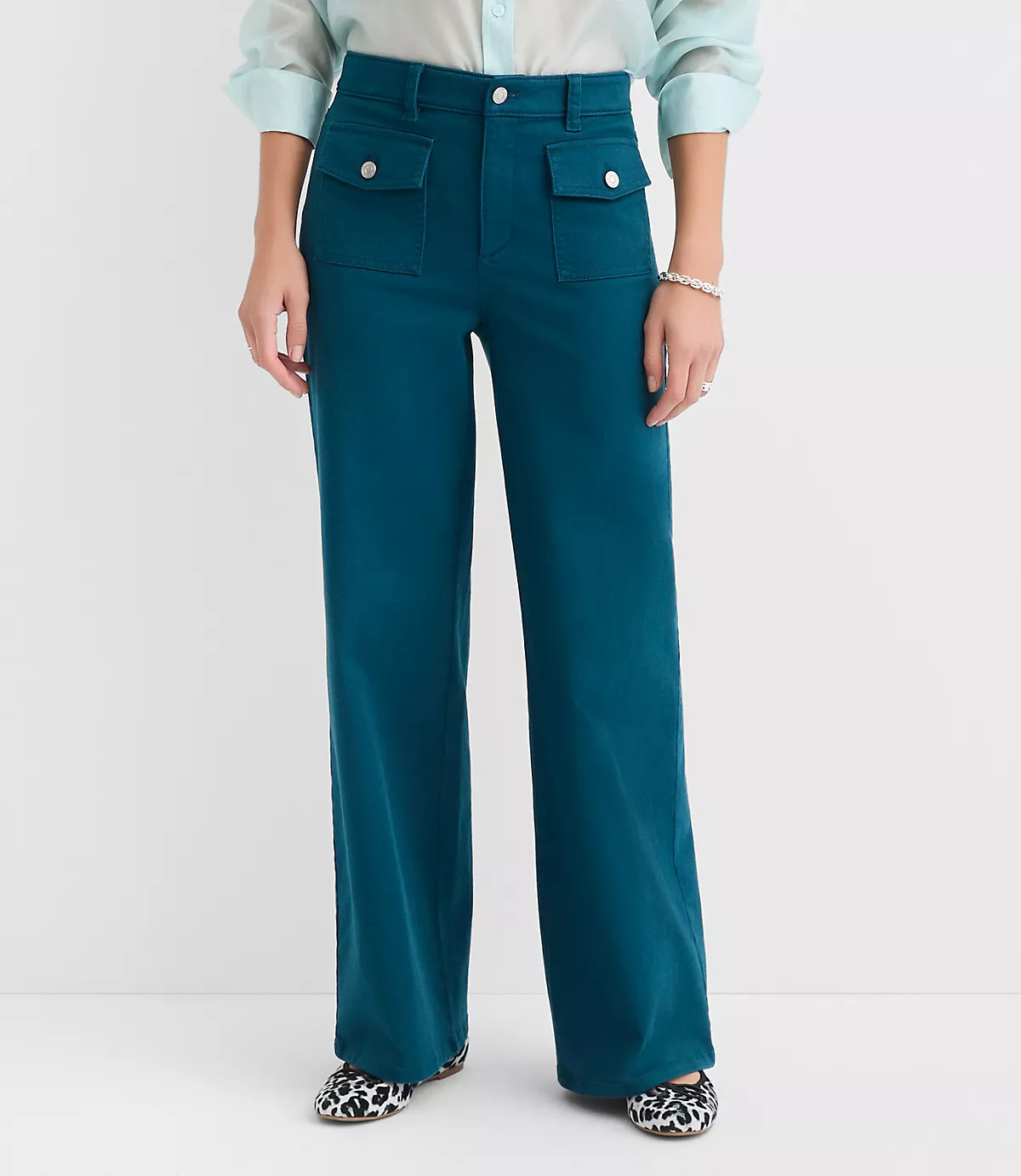 Palmer Wide Leg Pants in Twill | LOFT
