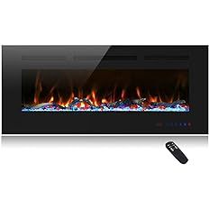 Cheerway 42 inch Electric Fireplace with Heater, Wall Mounted & Recessed Electric Fireplace Inser... | Amazon (US)
