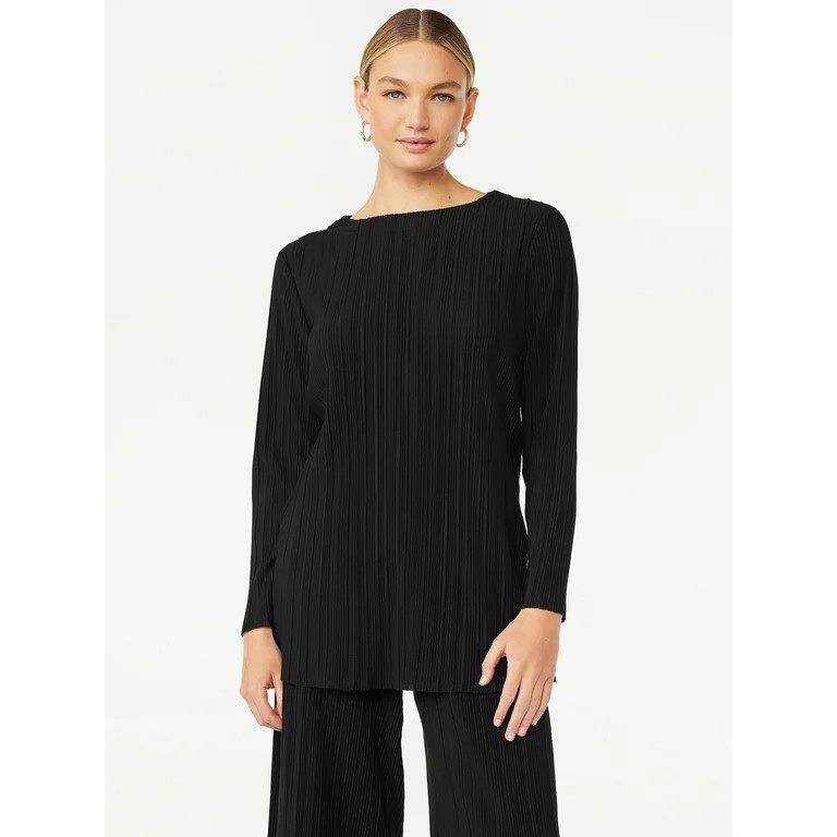 Scoop Women's Crinkle Knit Tunic Top, XS-XXL | Walmart (US)