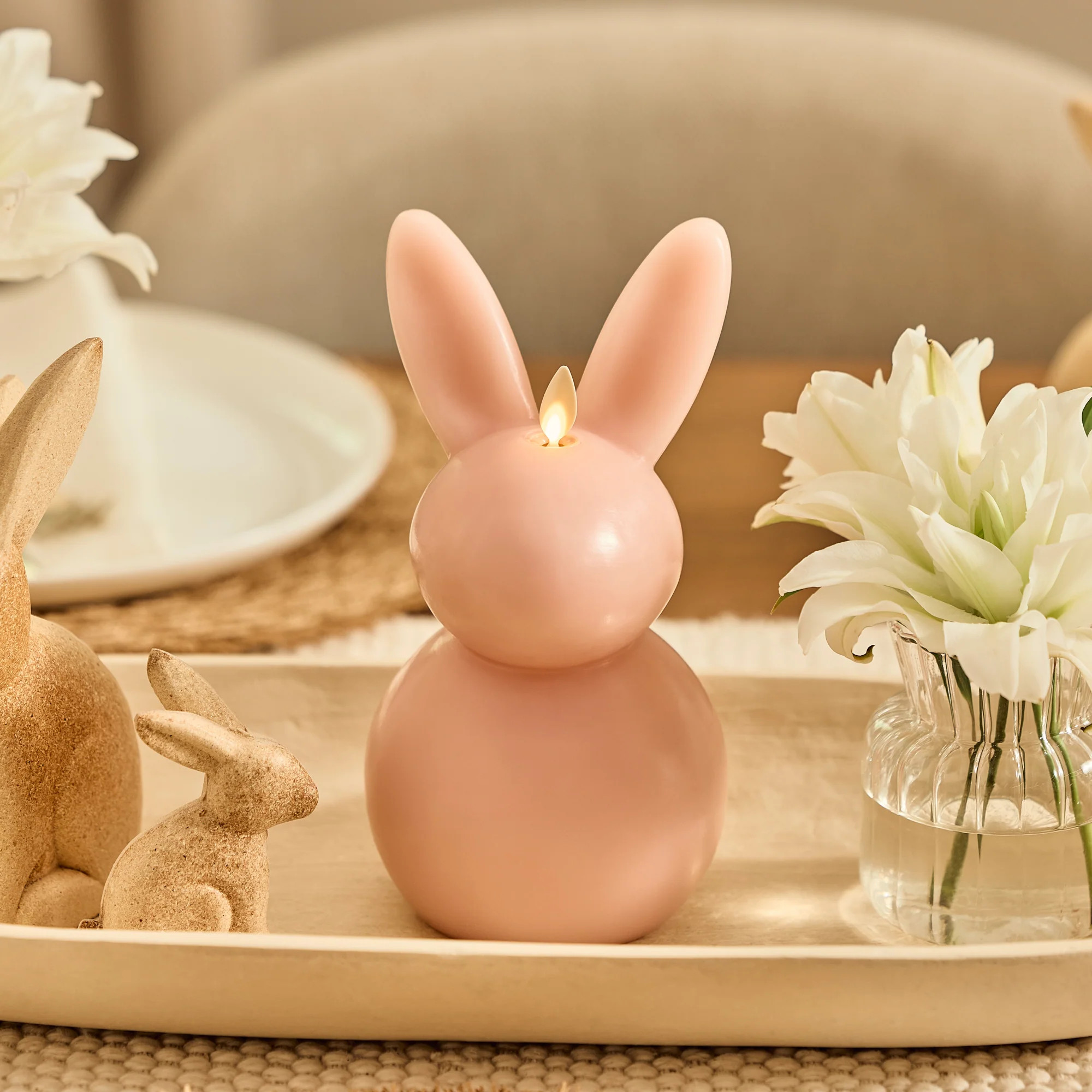 Dusky Rose Flameless Candle Bunny | Luminara