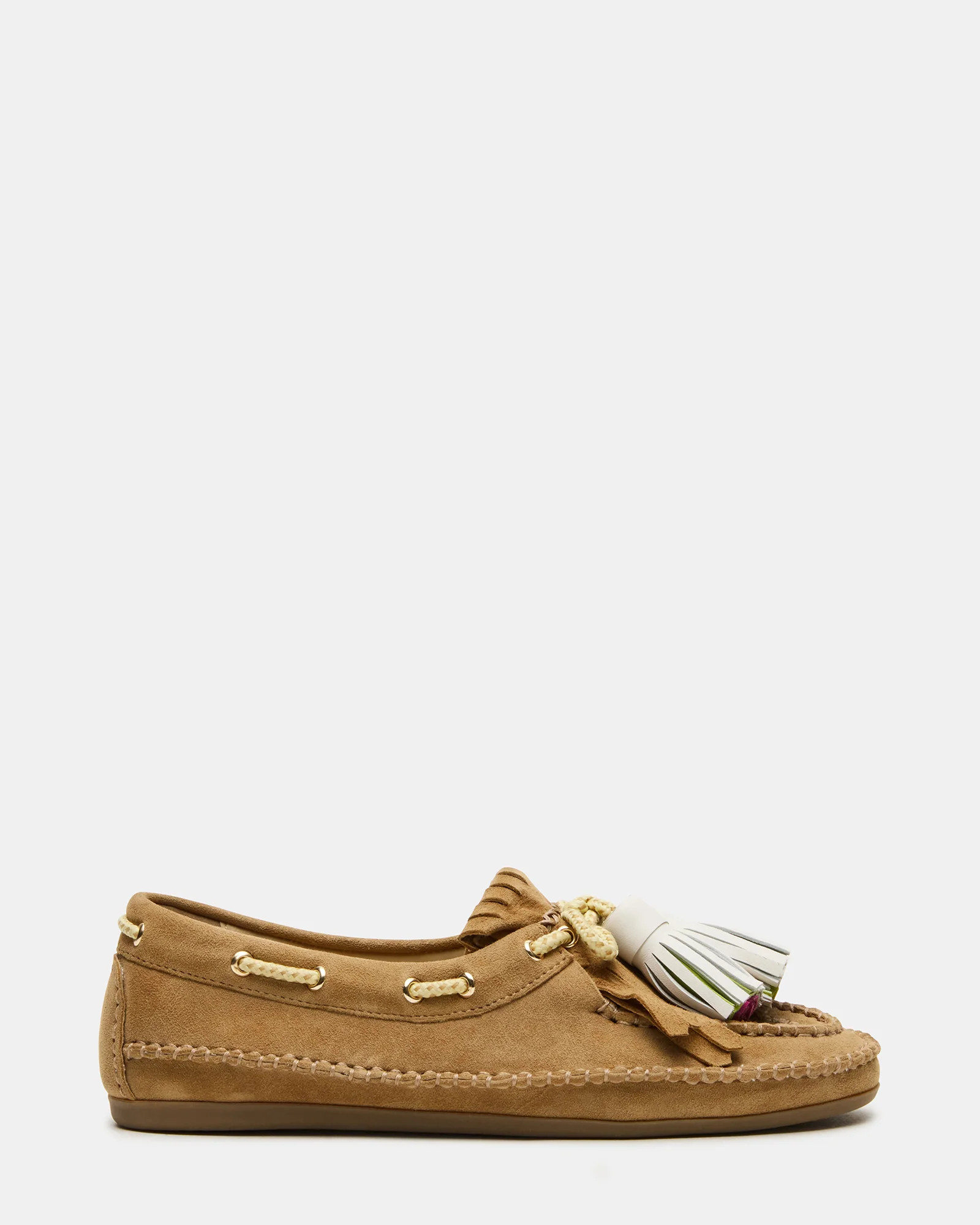 ABNER Chestnut Suede Flat Boat Women's Loafer | Steve Madden (US)