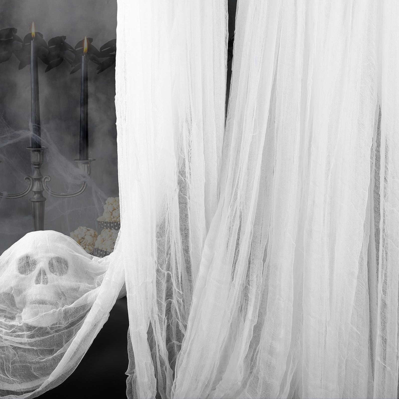 400" x 85" Halloween Creepy Cloth Decoration, Large White Spooky Fabric Cloth Scary Gauze Cheesec... | Amazon (US)