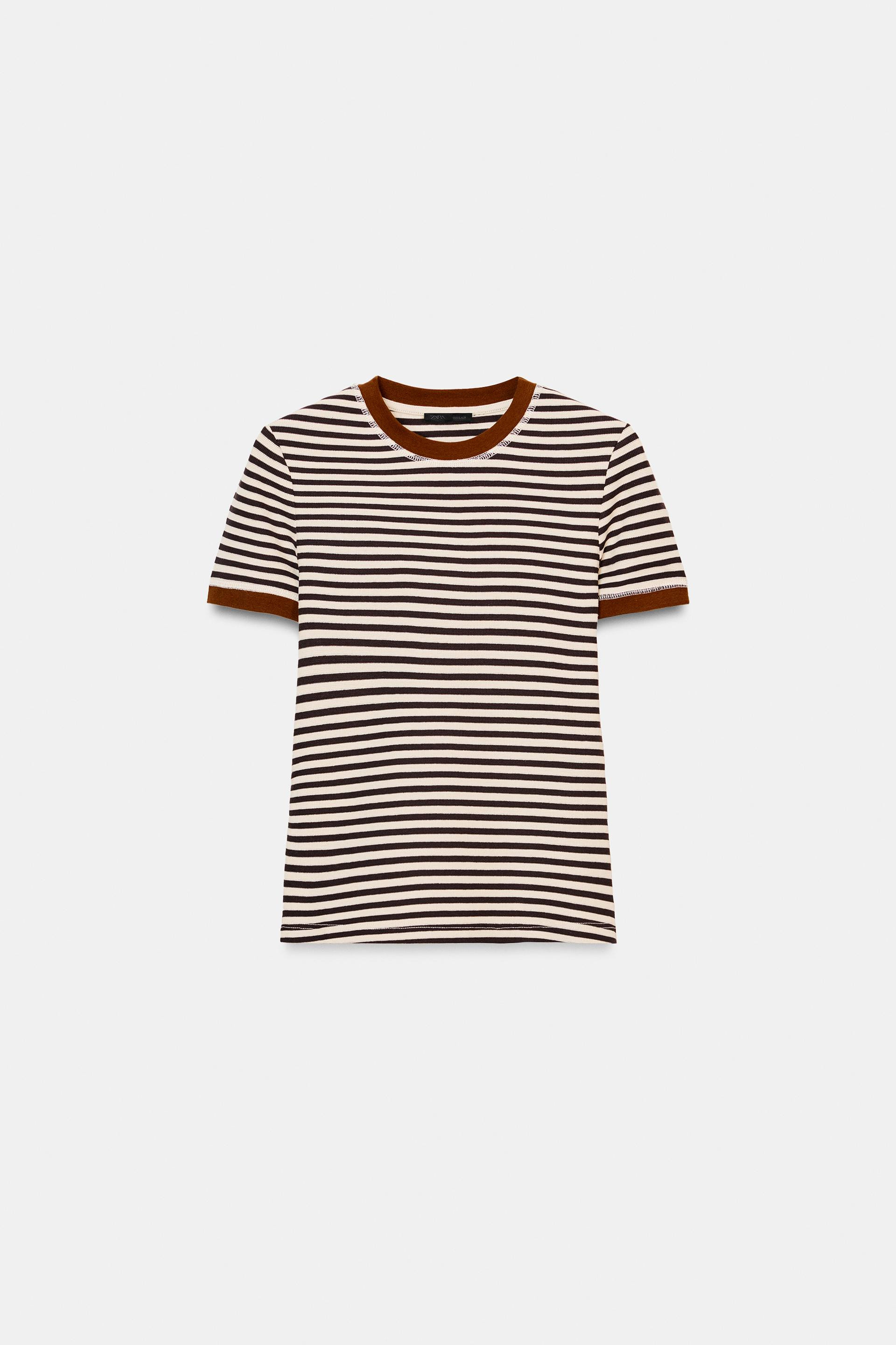 STRIPED SHORT SLEEVE T-SHIRT | Zara US