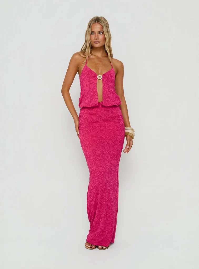 Sungold Halter Maxi Dress Gin Fizz | Princess Polly US