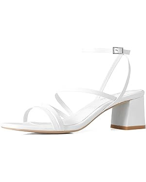 Shoe'N Tale Strappy Heels for Women Low Chunky Block Heel Dress Shoes Square Open Toe Ankle Strap... | Amazon (US)