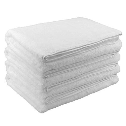 Polyte Quick Dry Lint Free Microfiber Bath Towel, 57 x 30 in, Set of 4 (White) | Amazon (US)