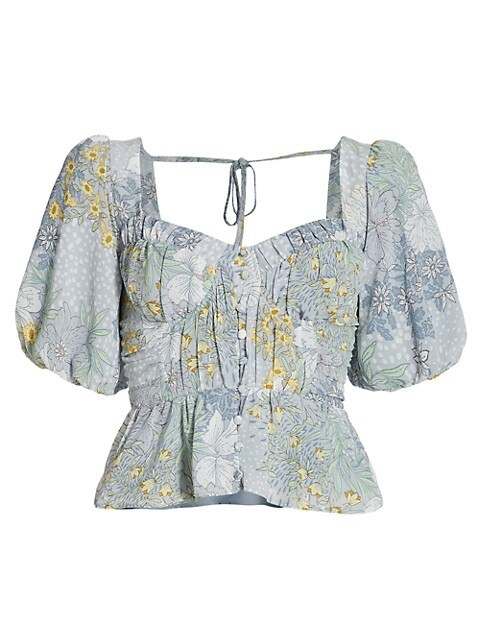 Clairemont Ruched Puff Sleeve Top | Saks Fifth Avenue